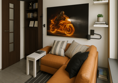 Interiér design pro mladého muže