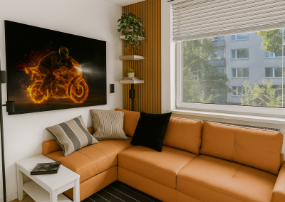 Interiér design pro mladého muže